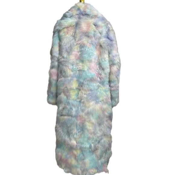 New Toscana Sheepskin Fur Coat Jacket Stroller Neocolor Macaron Neon No Mink Fox - Picture 3 of 6